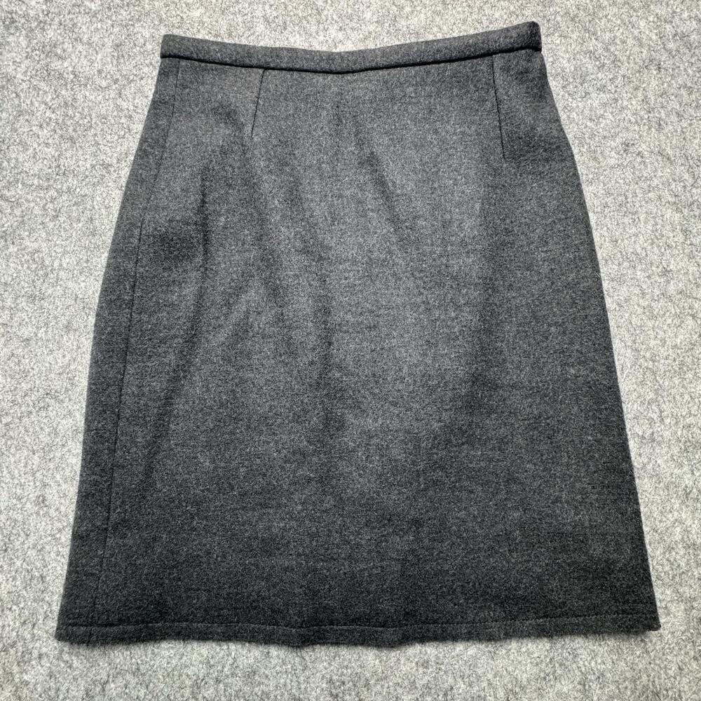 Dolce & Gabbana Gray 100% Virgin Wool Silk Lined Knee Length Pencil Skirt